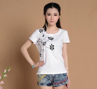 2015新款韓版女裝 純棉寬松白色大碼短袖T恤批發指南